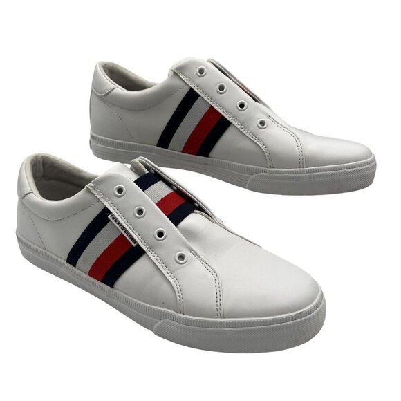 Tommy Hilfiger Womens 9.5M White Slip On Laceless Sneakers Comfy Walking Shoe - Picture 2 of 10